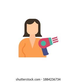 beautician vector icon illustration. character design. job icon. isolated on white background