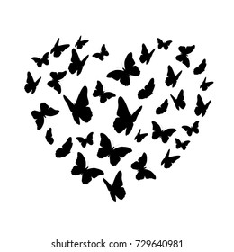 Beautifil Butterfly Silhouette Isolated on White Background Vector Illustration EPS10