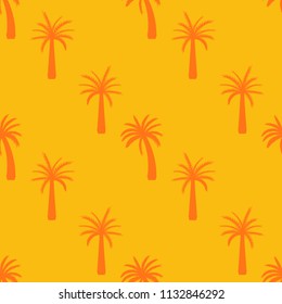 Beautifil Palm Tree Leaf  Silhouette Seamless Pattern Background Vector Illustration. EPS10