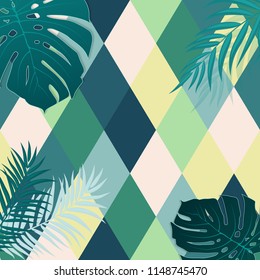 Beautifil Palm Tree Leaf  Silhouette Background Vector Illustration EPS10