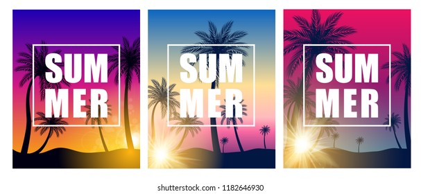 Beautifil Palm Tree Leaf  Silhouette Background Vector Illustration EPS10