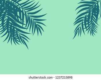 Beautifil Palm Tree Leaf  Silhouette Background Vector Illustration EPS10