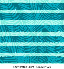 Beautifil Palm Tree Leaf  Silhouette Seamless Pattern Background Vector Illustration. EPS10