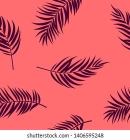 Beautifil Palm Tree Leaf  Silhouette Seamless Pattern Background Vector Illustration EPS10
