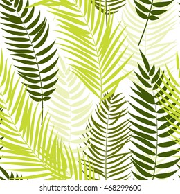 Beautifil Palm Tree Leaf  Silhouette Seamless Pattern Background Vector Illustration EPS10