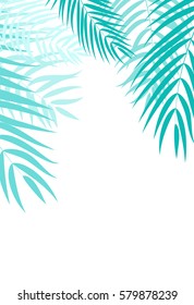 Beautifil Palm Tree Leaf  Silhouette Background Vector Illustration EPS10