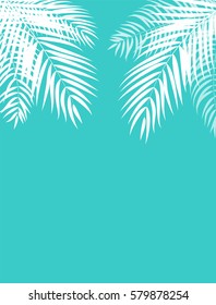 Beautifil Palm Tree Leaf  Silhouette Background Vector Illustration EPS10