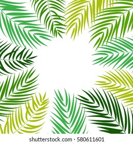 Beautifil Palm Tree Leaf  Silhouette Background Vector Illustration EPS10
