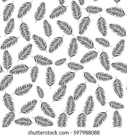Beautifil Palm Tree Leaf  Silhouette Seamless Pattern Background Vector Illustration EPS10