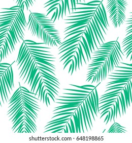 Beautifil Palm Tree Leaf  Silhouette Seamless Pattern Background Vector Illustration EPS10