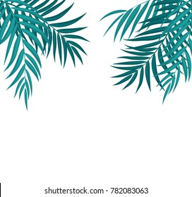 Beautifil Palm Tree Leaf  Silhouette Background Vector Illustration EPS10
