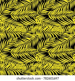 Beautifil Palm Tree Leaf  Silhouette Seamless Pattern Background Vector Illustration EPS10