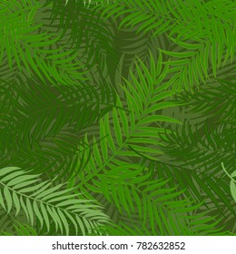 Beautifil Palm Tree Leaf  Silhouette Seamless Pattern Background Vector Illustration EPS10