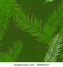 Beautifil Palm Tree Leaf  Silhouette Seamless Pattern Background Vector Illustration EPS10