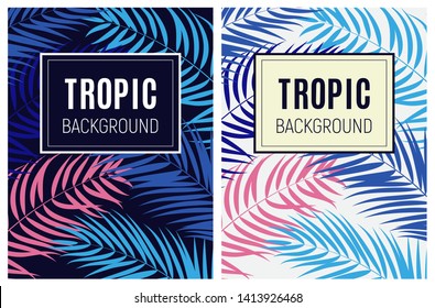 Beautifil Palm Tree Leaf Tropical Silhouette Background Vector Illustration EPS10