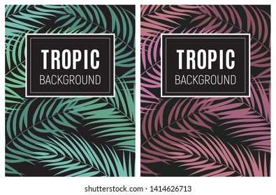 Beautifil Palm Tree Leaf Tropical Silhouette Background Vector Illustration EPS10