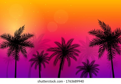 Beautifil Palm Trees background Vector Illustration EPS10