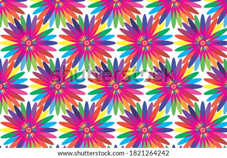 Beautifu colourful flower pattern design vector eps file