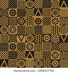 Hermoso patrón de fondo de textura de azulejo de 2 colores. diseño cuadrado de azulejo de cerámica de tema marrón oscuro simple utilizado para textiles, azulejos..,
