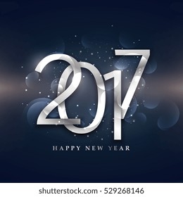 beautiful 2017 happy new year design in silver style