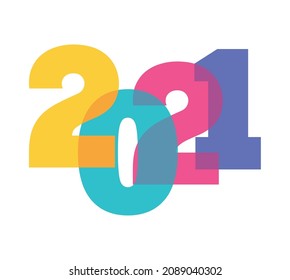 beautiful 2021 year image over white