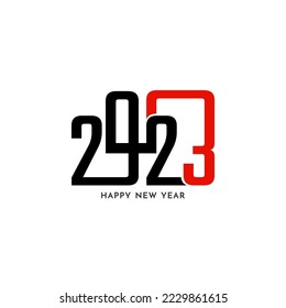 Beautiful 2023 Happy new year text design background vector