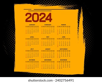 Beautiful 2024 new year calendar decorative design vector