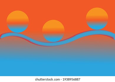 Bonito fondo 3d colores azul claro y naranja