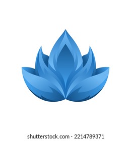 Beautiful 3d Blue Lotus Editable Vector