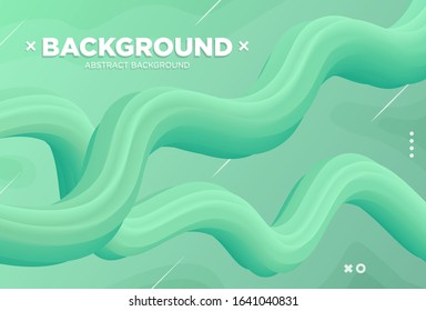 Beautiful 3D Flow Shape Background Template Design with Green Gradient perfect for your design project, wallpaper, background, cover, landing page, poster, Etc.