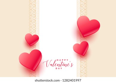beautiful 3d hearts valentines day background