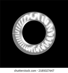 Schöne 3D-Sicht auf Schwarz-Weiß-Ring