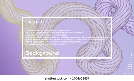 Beautiful 3D wave background. Liquid background. Vector eps 10.