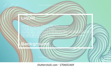 Hermoso fondo de onda 3D. Fondo líquido. Vector: 10.