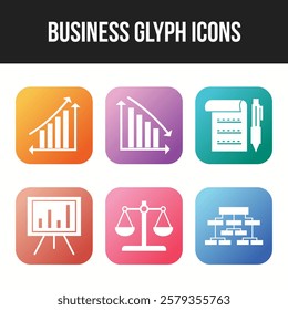 Beautiful 6 icons pack of business vector icons