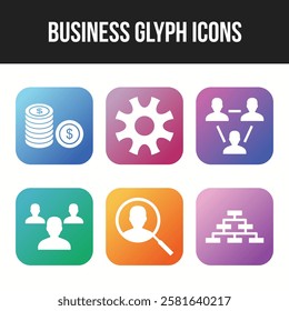 Beautiful 6 icons pack of business vector icons