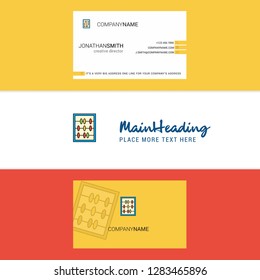 Beautiful Abacus Logo and business card. vertical Design Vector