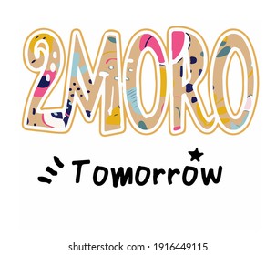 Beautiful abbreviation vector. Coloring vector illustration easy to edit and customize. Template for print design and chat with different words.
