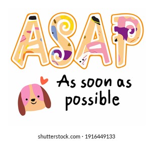 Beautiful abbreviation vector. Coloring vector illustration easy to edit and customize. Template for print design and chat with different words.