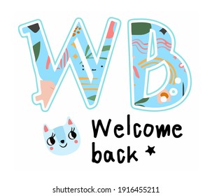 Beautiful abbreviation vector. Coloring vector illustration easy to edit and customize. Template for print design and chat with different words.