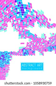 Hermoso fondo abstracto de mosaico vectorial 3d, ilustración geométrica artística como plantilla para su diseño con espacio de copia para título y texto. Usable para folletos, revistas, anuncios, banner, afiches.