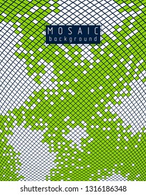 Beautiful abstract 3d vector mosaic background, artistic geometric illustration as a template for your layout with copy space for title and text. Usable for brochure, magazine, ad, banner, poster.