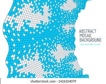 Beautiful abstract 3d vector mosaic background, artistic geometric illustration as a template for your layout with copy space for title and text. Usable for brochure, magazine, ad, banner, poster.