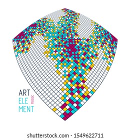 Beautiful abstract 3d vector mosaic background, artistic geometric illustration as a template for your layout with copy space for title and text. Usable for brochure, magazine, ad, banner, poster.
