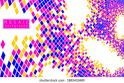 Hermoso fondo abstracto de mosaico vectorial 3d, ilustración geométrica artística como plantilla para su diseño con espacio de copia para título y texto. Usable para folletos, revistas, anuncios, banner, afiches.