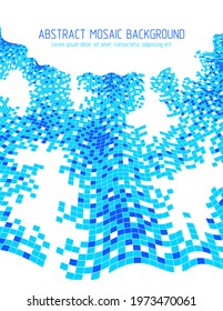 Beautiful abstract 3d vector mosaic background, artistic geometric illustration as a template for your layout with copy space for title and text. Usable for brochure, magazine, ad, banner, poster.