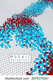 Hermoso fondo abstracto de mosaico vectorial 3d, ilustración geométrica artística como plantilla para su diseño con espacio de copia para título y texto. Usable para folletos, revistas, anuncios, banner, afiches.