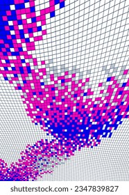 Beautiful abstract 3d vector mosaic background, artistic geometric illustration as a template for your layout with copy space for title and text. Usable for brochure, magazine, ad, banner, poster.