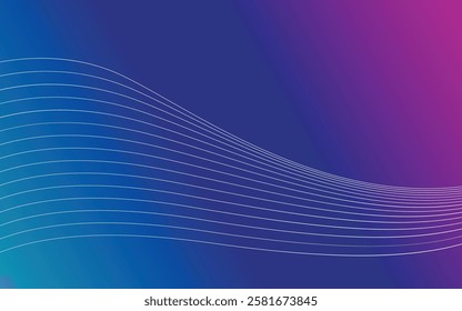 Beautiful abstract art background with hd quality. pink and blue gradient wallpaper with customized lines. aesthetics wavy white lines on dark background, gradient wallpaper graphic curves