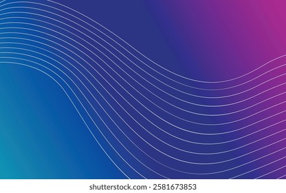 Beautiful abstract art background with hd quality. pink and blue gradient wallpaper with customized lines. aesthetics wavy white lines on dark background, gradient wallpaper graphic curves